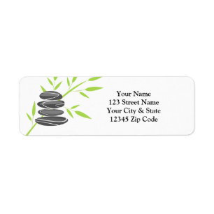 Zen pebble stone rock stack return address labels