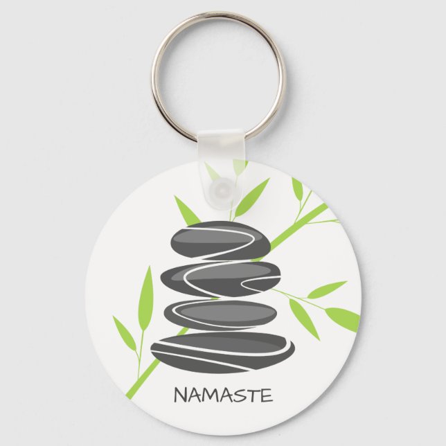 Zen pebble stones stacking meditation keychains (Front)
