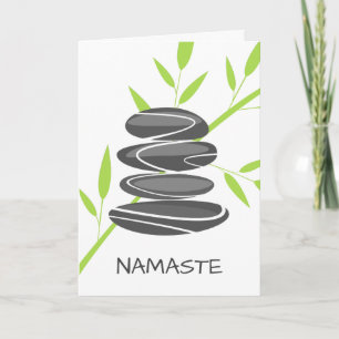 Zen pebble stones yoga meditation greeting card