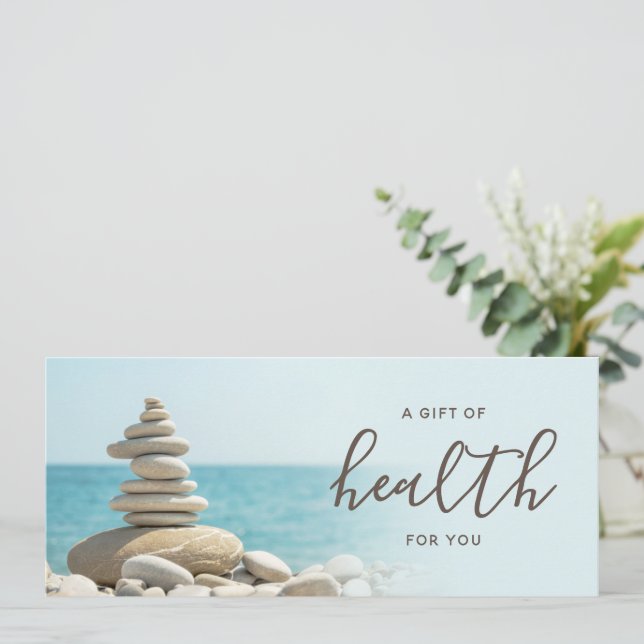 Zen Pebbles & Ocean Chiropractic Gift Certificate (Standing Front)