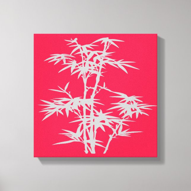 Zen pop art pink bamboo Asian style art Canvas Print (Front)
