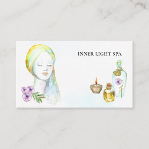 *~* Zen QR- AP8 Woman Spa Meditation Business Card