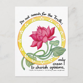 Zen quote and lotus postcard