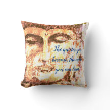 Zen Quote Buddha Art Throw Pillow