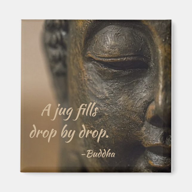 Zen Quote Buddha Statue Magnet (Front)