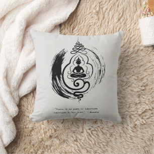 Zen Quote: Wisdom and Meditation  Cushion