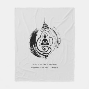 Zen Quote: Wisdom and Meditation Fleece Blanket