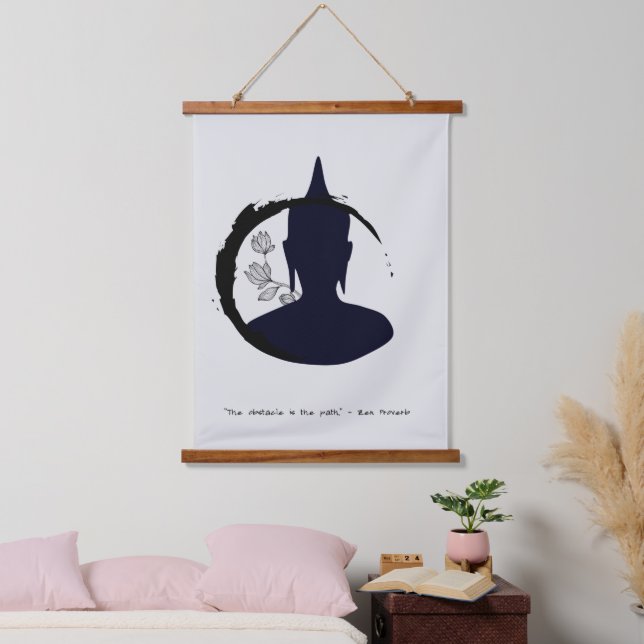 Zen Quote: Wisdom and Meditation Hanging Tapestry (Bedroom)