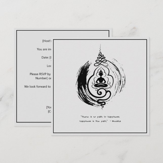 Zen Quote: Wisdom and Meditation Invitation (Front/Back)