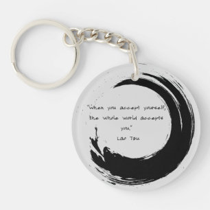 Zen Quote: Wisdom and Meditation Key Ring