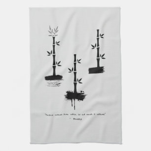 Zen Quote: Wisdom and Meditation Tea Towel