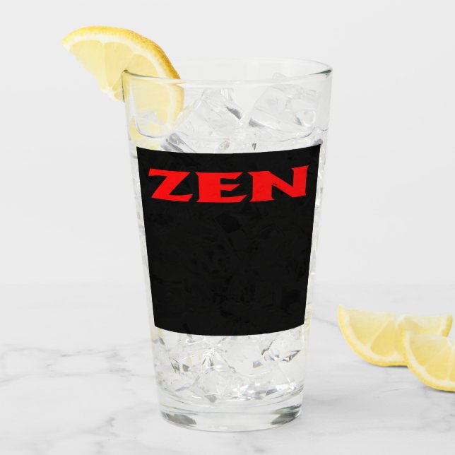 Zen red black glass tumbler (Front Ice)