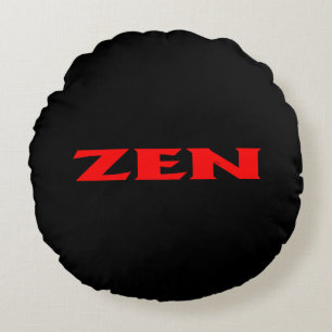 Zen red black round poly throw pillow