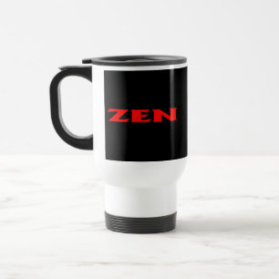Zen red black travel mug