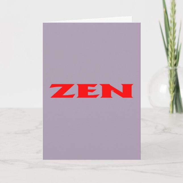 Zen red grey greeting card (Front)