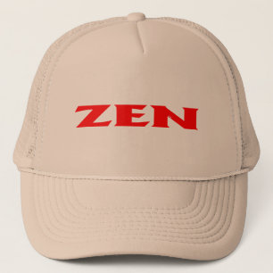 Zen red khaki foam trucker hat