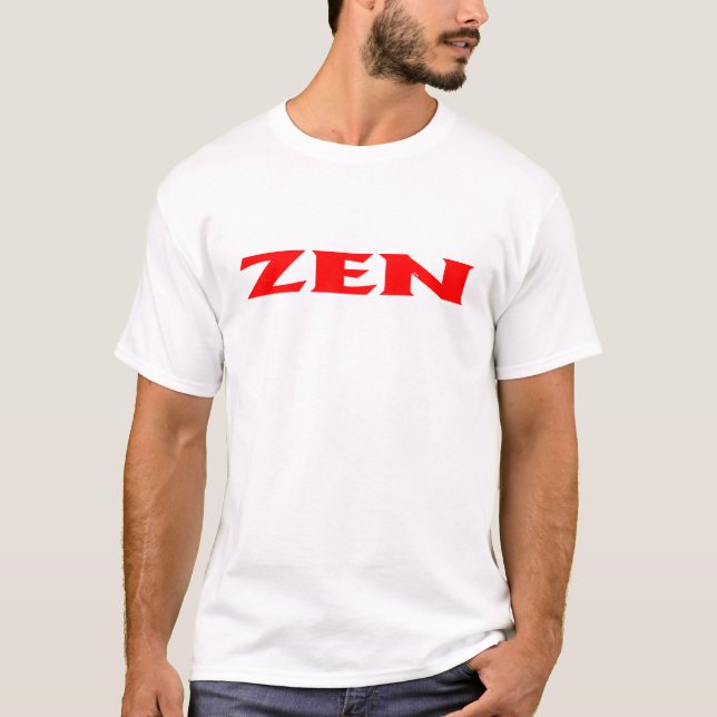 Zen red men white T-shirt (Front)