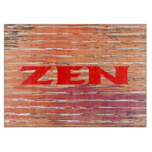 Zen red reeds glass cutting board