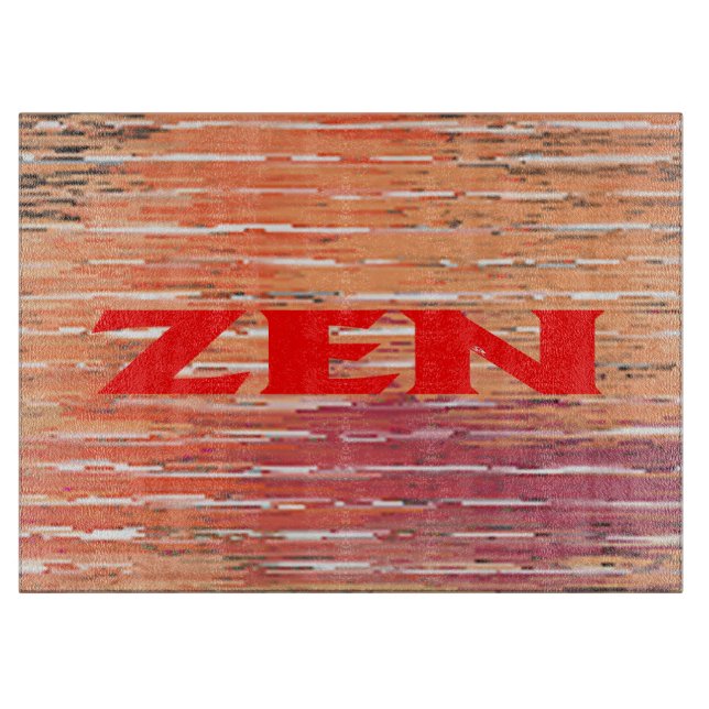 Zen red reeds glass cutting board (Front)