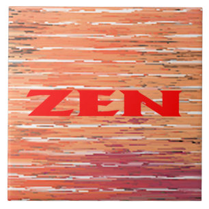 Zen red reeds large tile