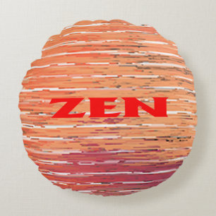 Zen red reeds round poly throw pillow