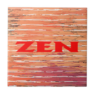 Zen red reeds small tile