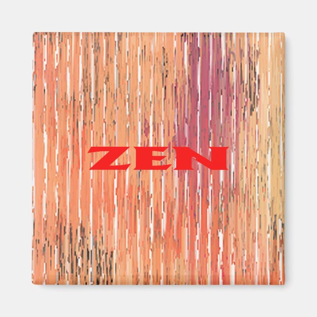 Zen red reeds square magnet (Front)