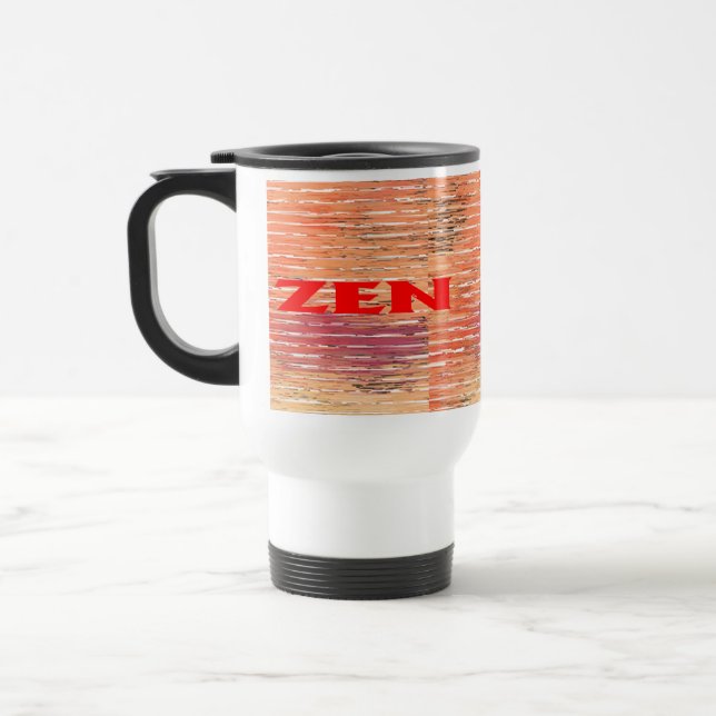 Zen red reeds travel mug (Left)