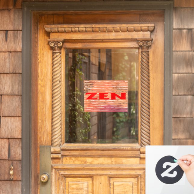 Zen red reeds window cling (Home Door)