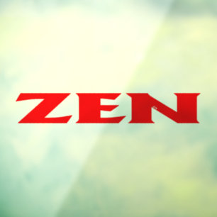 Zen red see-thru window cling back stick