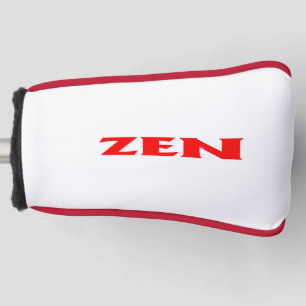 Zen red white golf club putter head cover