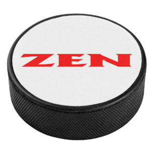 Zen red white hockey puck