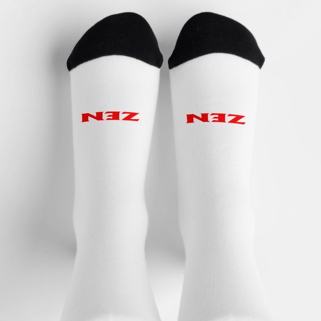 Zen red white outward premium socks (Top)