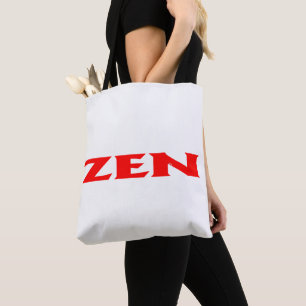 Zen red white shoulder tote bag