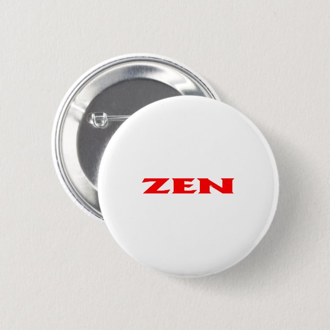 Zen red white standard round button (Front & Back)