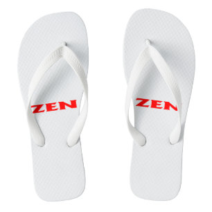 Zen red white wide flip flops