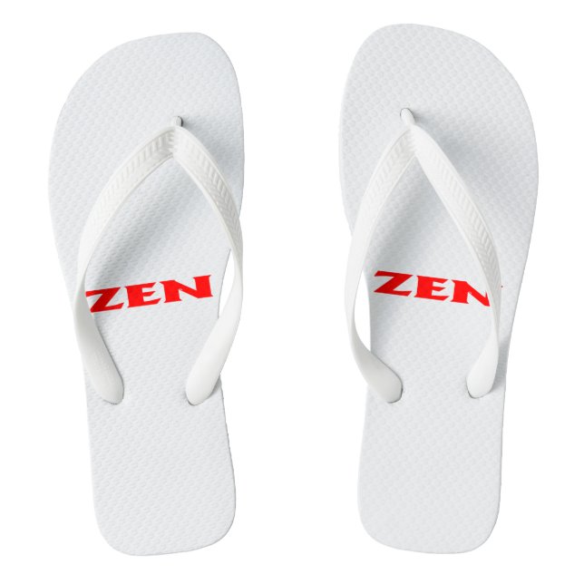Zen red white wide flip flops (Footbed)