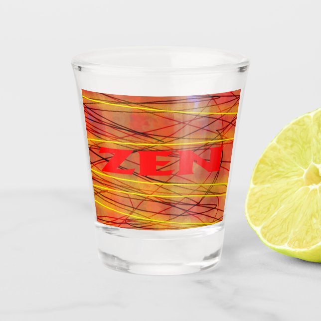 Zen red wire shot glass (Front)