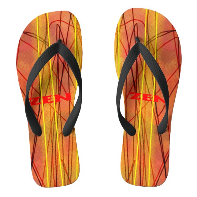 Zen red wire wide flip flops (Footbed)