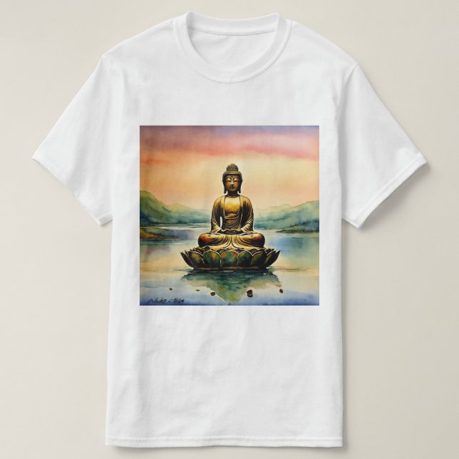 Zen Reflections: Buddha Meditation Outline Collect T-Shirt (Design Front)