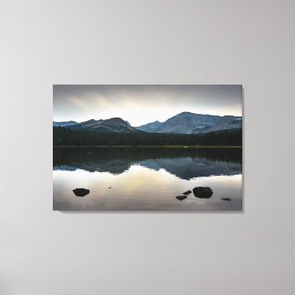 Zen Reflections in a Mountain Lake Canvas Print