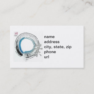 Zen Reverence,  Enso[blue, black, silver tones] Business Card