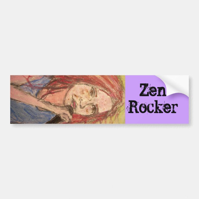 Zen Rocker Girl Bumper Sticker (Front)