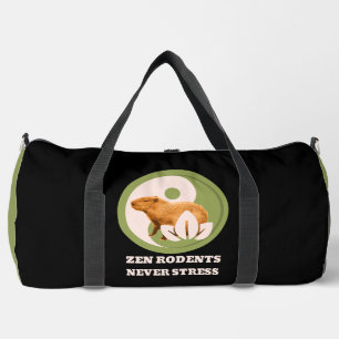 Zen Rodents Never Stress Capybara Humour Duffle Bag