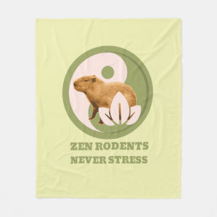Zen Rodents Never Stress Capybara Humour Fleece Blanket
