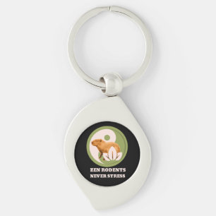 Zen Rodents Never Stress Capybara Humour Key Ring
