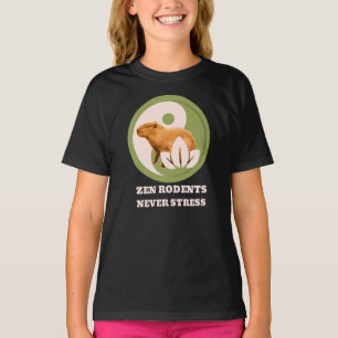 Zen Rodents Never Stress Capybara Humour T-Shirt