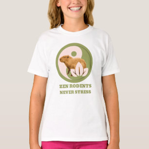 Zen Rodents Never Stress Capybara Humour T-Shirt