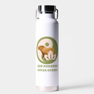 Zen Rodents Never Stress Capybara Humour Water Bottle