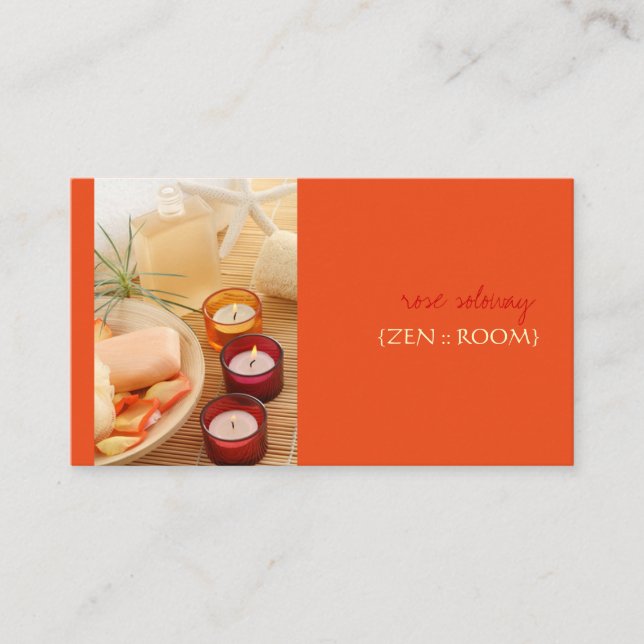 Zen room, DIY background colour Business Card (Front)